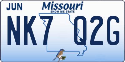MO license plate NK7Q2G