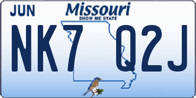 MO license plate NK7Q2J