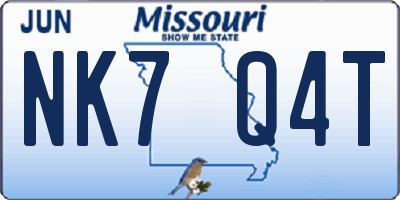 MO license plate NK7Q4T