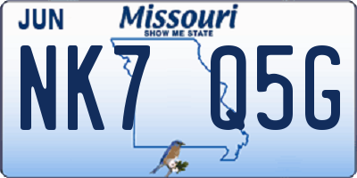 MO license plate NK7Q5G