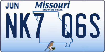 MO license plate NK7Q6S