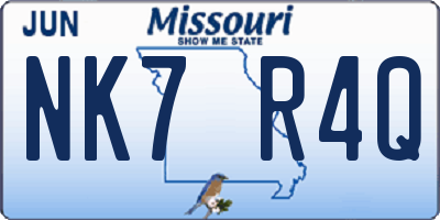 MO license plate NK7R4Q