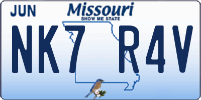 MO license plate NK7R4V