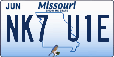 MO license plate NK7U1E