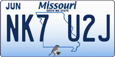 MO license plate NK7U2J