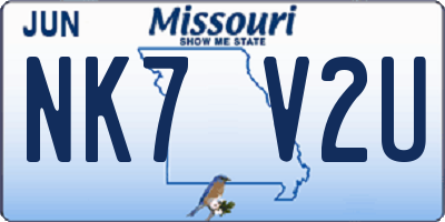 MO license plate NK7V2U