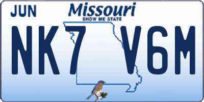 MO license plate NK7V6M