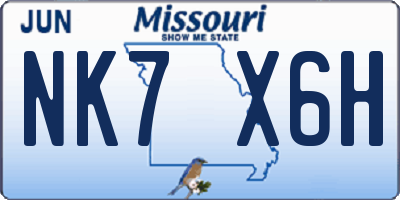 MO license plate NK7X6H