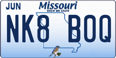 MO license plate NK8B0Q