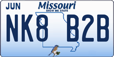 MO license plate NK8B2B