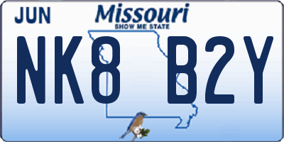 MO license plate NK8B2Y