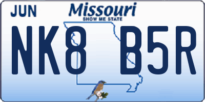 MO license plate NK8B5R