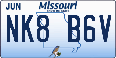 MO license plate NK8B6V