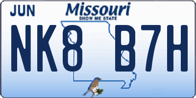 MO license plate NK8B7H