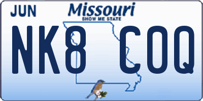 MO license plate NK8C0Q