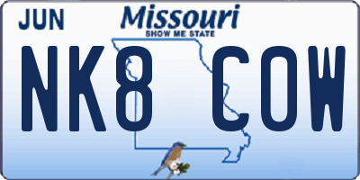 MO license plate NK8C0W