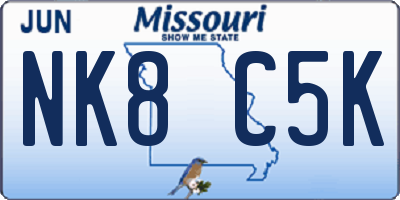 MO license plate NK8C5K