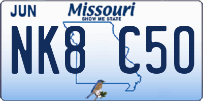 MO license plate NK8C5O