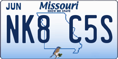 MO license plate NK8C5S