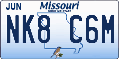 MO license plate NK8C6M