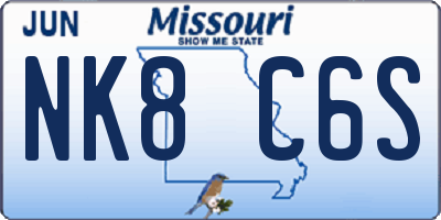 MO license plate NK8C6S