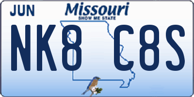 MO license plate NK8C8S