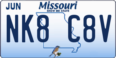 MO license plate NK8C8V