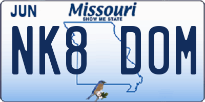 MO license plate NK8D0M