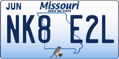 MO license plate NK8E2L