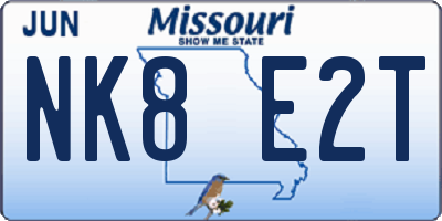 MO license plate NK8E2T
