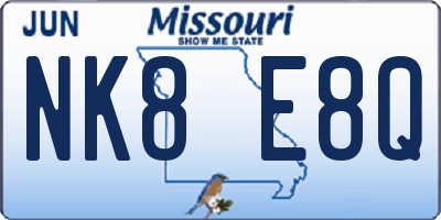 MO license plate NK8E8Q