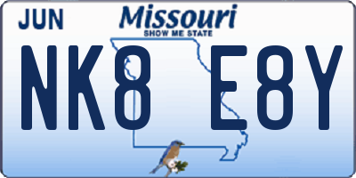 MO license plate NK8E8Y