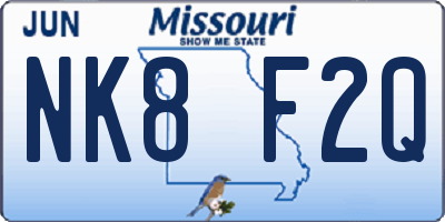 MO license plate NK8F2Q