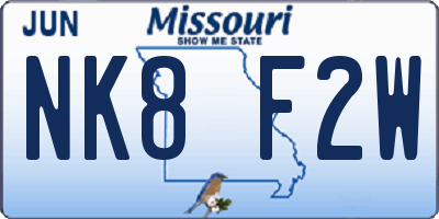 MO license plate NK8F2W