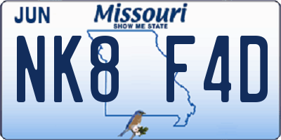 MO license plate NK8F4D