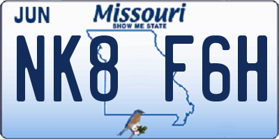 MO license plate NK8F6H