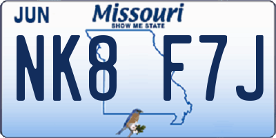 MO license plate NK8F7J