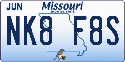 MO license plate NK8F8S