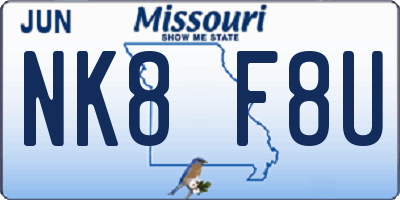 MO license plate NK8F8U