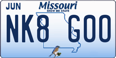 MO license plate NK8G0O