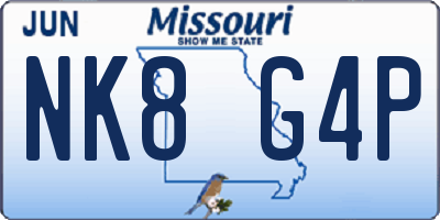 MO license plate NK8G4P
