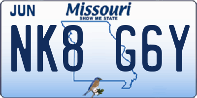MO license plate NK8G6Y