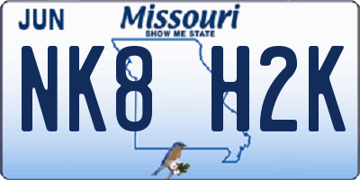 MO license plate NK8H2K