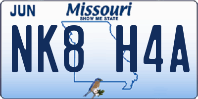 MO license plate NK8H4A