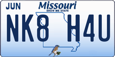 MO license plate NK8H4U