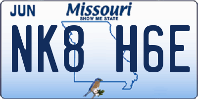 MO license plate NK8H6E