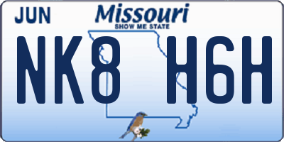 MO license plate NK8H6H
