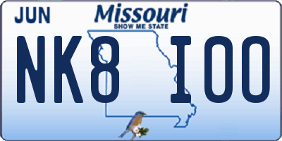 MO license plate NK8I0O