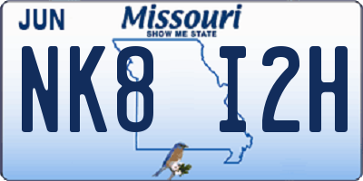 MO license plate NK8I2H