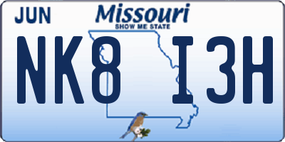 MO license plate NK8I3H
